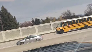 Thomas C2 school bus 88 on the freeway