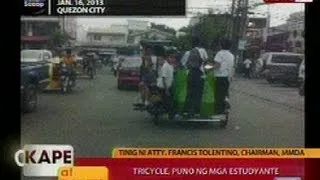 KB: Panayam kay MMDA chief Tolentino kaugnay sa nakunang overloaded na tricycle sa QC