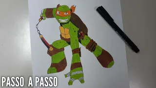 Como desenhar o Michelangelo das Tartarugas Ninja!!!