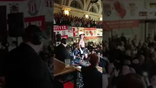 Nathan Heaney's INCREDIBLE ring walk in home town Stoke singing 'Delilah'