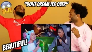 Miley Cyrus & Ariana Grande - Don't Dream It's Over (ARI FORGETS TO SING!!)