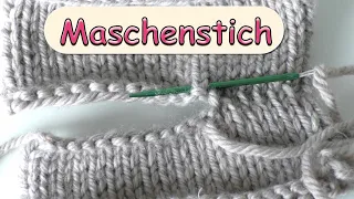 Maschenstich | Schulternaht zusammennähen