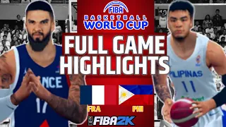 Gilas Pilipinas 🇵🇭 vs France 🇫🇷 I Fiba World Cup Game 2023 | FIBA2K Simulation #fiba2k