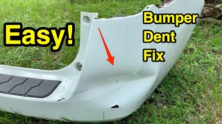 How to fix a dent on the front or rear bumper cover on your car. Quick & easy way!