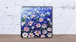 Paint wildflowers with impasto using Heavy body acrylic Part 1