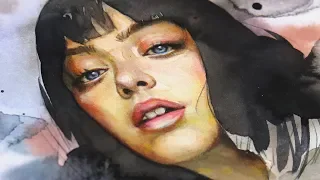 HOW TO PAINT A REALISTIC PORTRAIT WITH WATERCOLORS AND COLOR PENCILS!