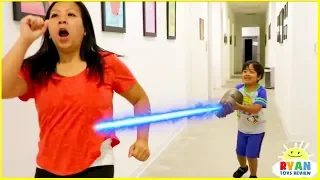 Ryan use Thanos Gauntlet on Mommy with fun Kids Adventure!