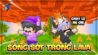 Mini World nhưng Bạn Phải Sống Sót TRONG LAVA !!! Siro Và Noob Ruby Sinh Tồn Bằng Lá Cây