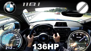 BMW 118i F20 136HP | TOP SPEED ON GERMAN AUTOBAHN | 212km/h