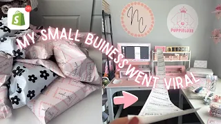 My Small Business Went Viral | PACK ORDERS WITH ME📦,small business working day vlog & new packaging