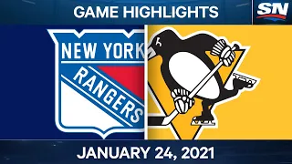 NHL Game Highlights | Rangers vs. Penguins - Jan. 24, 2021