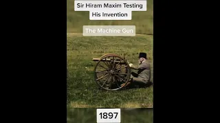 Sir Hiram Maxim Testing His Invention The Machine Gun