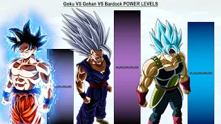 Goku VS Gohan VS Bardock POWER LEVELS Over The Years - DBZ / DBS / SDBH