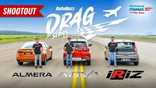 Drag Race: Perodua Ativa vs Nissan Almera vs Proton Iriz on KLIA Runway - AutoBuzz.my