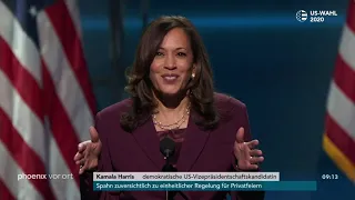 US-Wahl 2020: Rede von Vize-Kandidatin Kamala Harris am 19.08.20