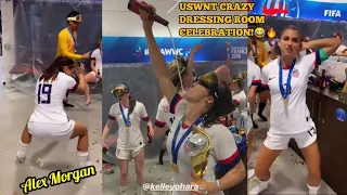 CRAZY DRESSING ROOM CELEBRATION OF US WOMEN NATIONAL TEAM (USWNT) AFTER WINNING WORLD CUP FINAL 2019