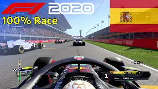 F1 2020 - 100% Race at Circuit de Barcelona-Catalunya in Verstappen's Red Bull