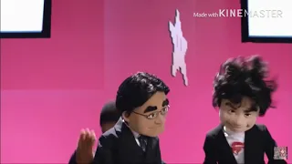 Iwata, Reggie, and Miyamoto Muppets dancing to random Nintendo Music!