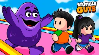 HACEMOS EQUIPO CON GRIMACE EN STUMBLE GUYS 🥤🟣💥🎉 | MOMENTOS DIVERTIDOS EN STUMBLE GUYS | JONDRES GC