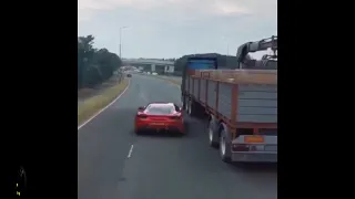 NEED FOR SPEED... FERRARI Driver ESCAPES Police By Passing UNDER A TRUCK WoW