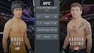 Bruce Lee Vs. Darren Elkins : UFC 4 Gameplay (Legendary Difficulty) (AI Vs AI) (PS5)