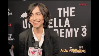 Aidan Gallagher arrives at "The Umbrella Academy" season 3  (2 angles)