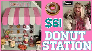 Dollar Tree DIY Donut Wall with the Awning | Donut decorations | Party ideas ON THE BUDGET!