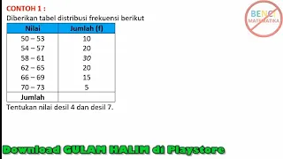 Cara Cari Desil Data Kelompok   Contoh 1