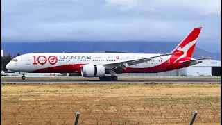 Qantas Boeing 787-9 Dreamliner VH-ZNJ ''100 years'' landing at Santiago de Chile Airport (SCL/SCEL)