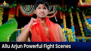 Allu Arjun Powerful Fight Scenes Back to Back | Bunny | Telugu Movie Action Scenes @SriBalajiMovies