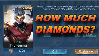 HOW MUCH DIAMONDS FOR THUNDERFIST CHOU Skin⁉️