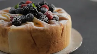 Crepe cake without baking 🥞 with berries and curd cream by Lisa Glinskaya🍒