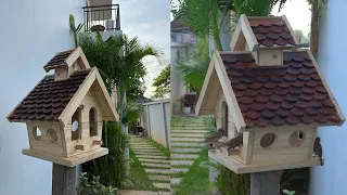 Build Most Beautiful Bird House and Bird Cage from Old Wood