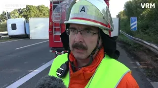 Vollsperrung nach Lkw-Unfall auf der A5