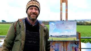 Plein Air Oil Painting | January landscape in Cornwall