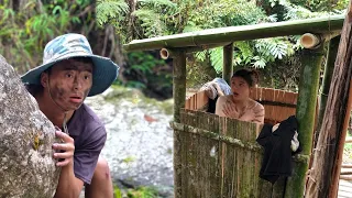 Alone  Face The Dangers Lurking In The Forest. Make A Bathroom Out Of Bamboo.