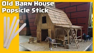 Barn House - Popsicle Stick - Easy Project #diycrafts