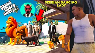 Franklin & The Lion King Playing Chupan Chupai With Serbian Dancing Lady & Devil Boss in GTA 5