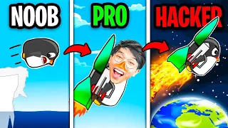 NOOB vs PRO vs HACKER In LEARN TO FLY!? (ALL LEVELS!)