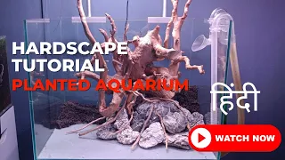 हिंदी Aquarium Hardscape  New planted tank 2 feet Tutorial  Hindi