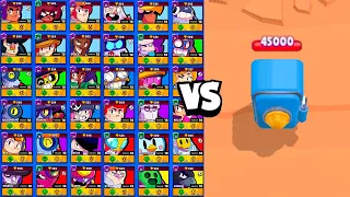 TOUS LES BRAWLERS vs LE GROS COFFRE ! QUI met le PLUS DE DEGATS ? sur Brawl Stars Olympics