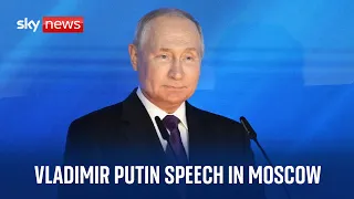 Russian President Vladimir Putin delivers speech in Moscow
