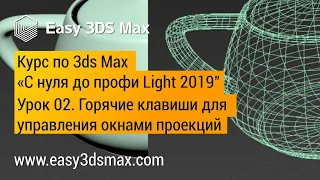 02. Горячие клавиши 3ds Max для управления видовыми экранами (окнами проекций)