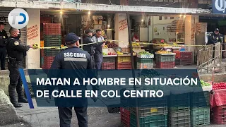 Asesinan con arma blanca a un hombre frente a puesto de frutas en la colonia Centro