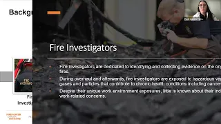 FCI May 2021 Seminar: Health and Safety Concerns of US Fire Investigators