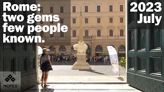 Basilica of Santa Maria sopra Minerva, afternoon walk. 4K 50 fps. Rome, Italy Slow TV