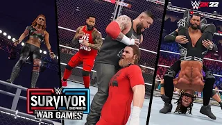 WWE Survivor Series WarGames 2022 Full Show Highlights - WWE 2K22 Simulation