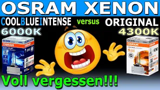 💡 Xenon Osram COOL BLUE INTENSE 6000K vs ORIGINAL Xenarc 4300K | Der Vergleich - Voll vergessen!!!