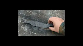 Forging a Damascus hunting knife #knifemaking #forged #maker