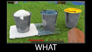 Minecraft wait what meme part 78 realistic minecraft snow vs lava vs water